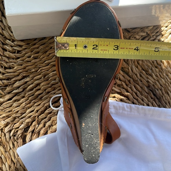 SeeByChloe Tan leather 3” wedge sling back Sz 39 - Picture 15 of 16